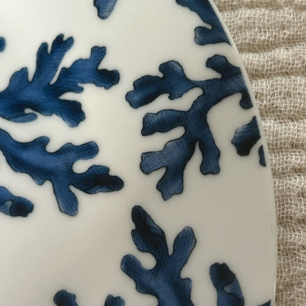 Z Gallerie Blue Coral Porcelain 8” Salad Plates. Set Of 2. Retired HTF